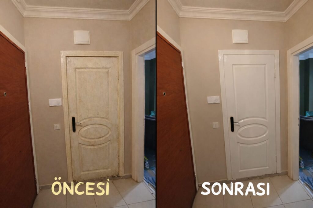 istanbul kapi boyama oncesi sonrasi ic kapi boya badana hizmeti