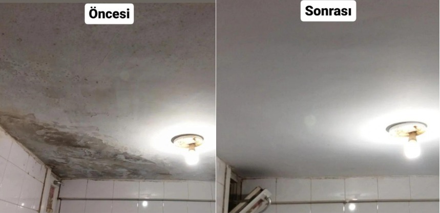 istanbul tavan su hasari nem boya oncesi sonrasi badana